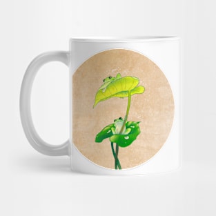 Minhwa: Green Frogs in Rainy Summer A Type (Korean traditional/folk art) Mug